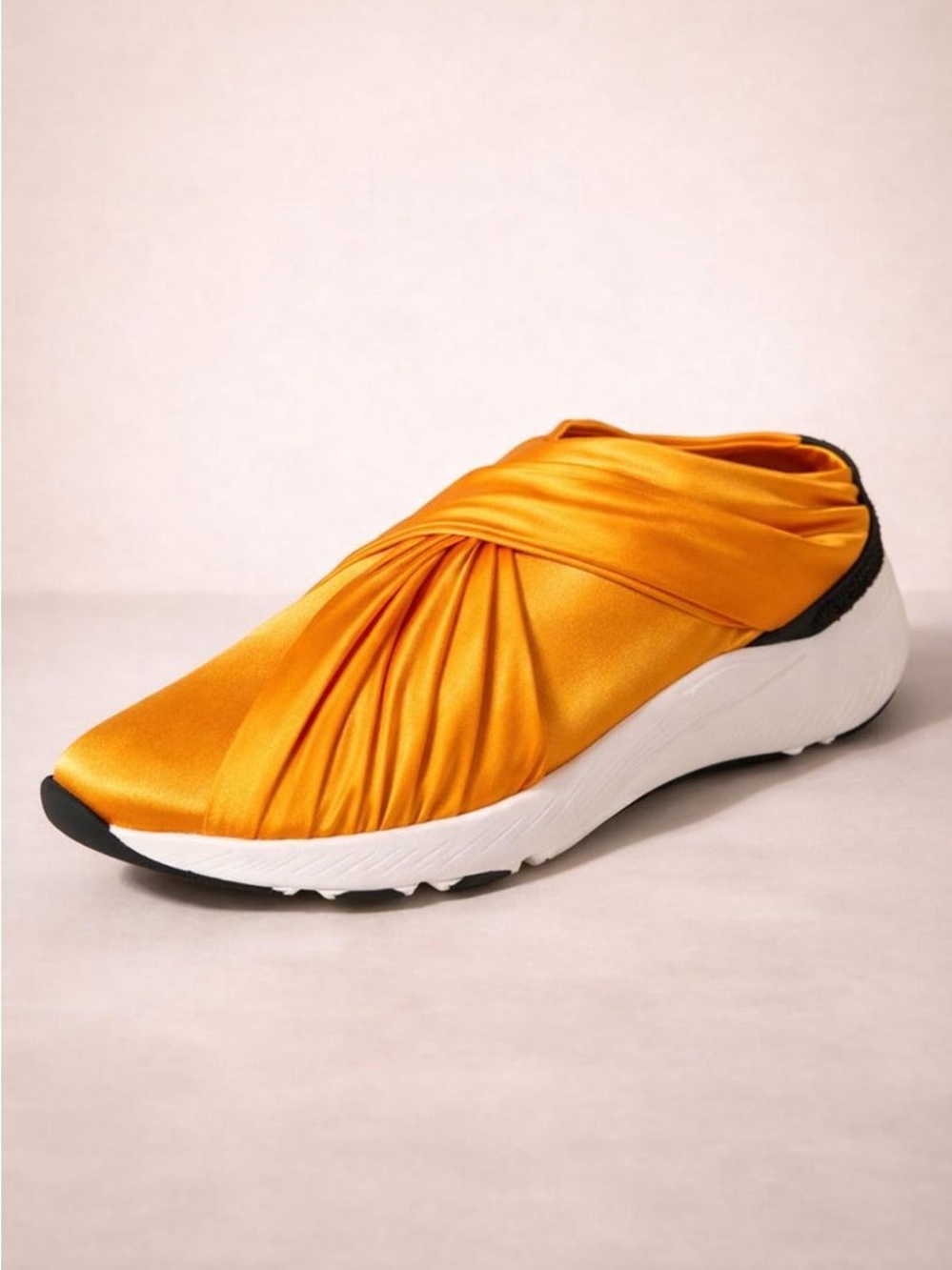 Casadei Satin Wrap Yellow Sneakers